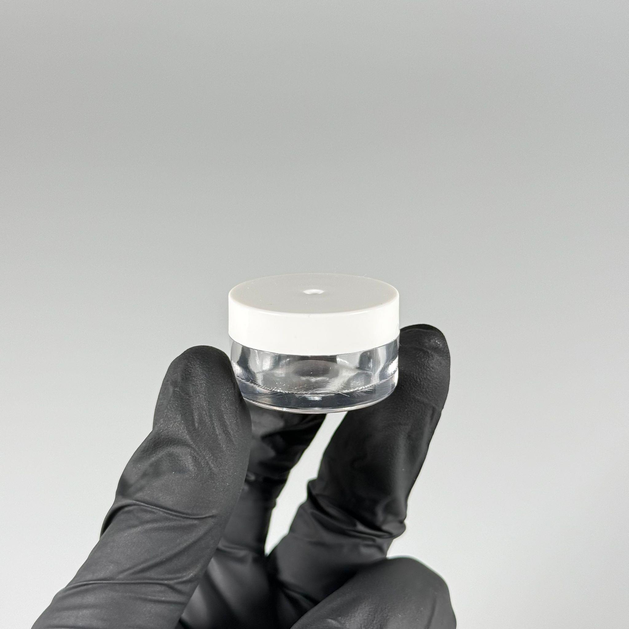 5 CC AKRİLİK KRİSTAL KAVANOZ - BEYAZ KAPAKLI  - 5 ML KREM KAVANOZ KALIN ŞEFFAF PLASTİK MİKA AKRİLİK