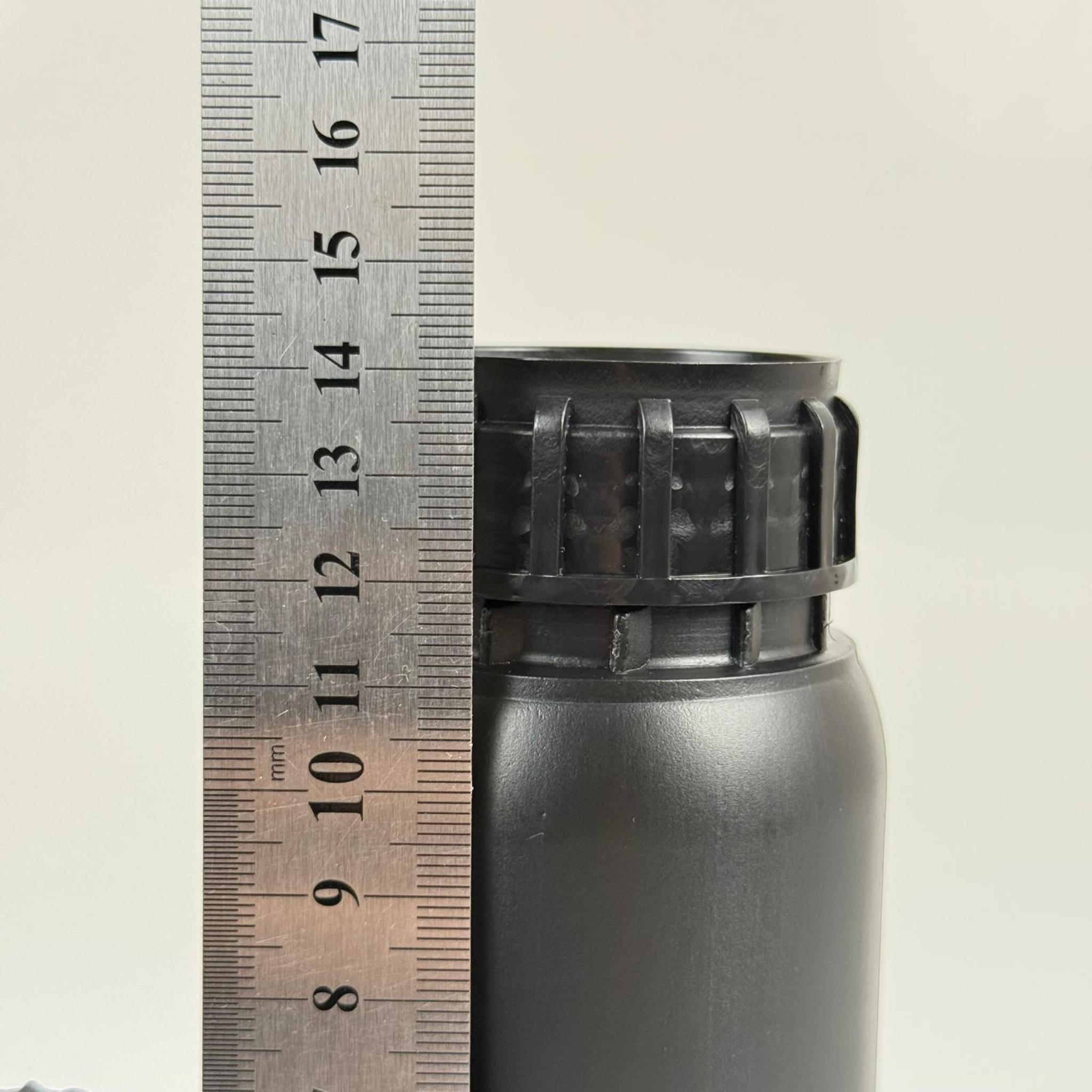 0,25 LT ZİRAİ İLAÇ BİDONU SİYAH + SİYAH ALÜMİNYUM FOLYOLU İNDİKSİYON CONTA SK50 KAPAK - 250 CC PE POLİETİLEN TARIM BİDON