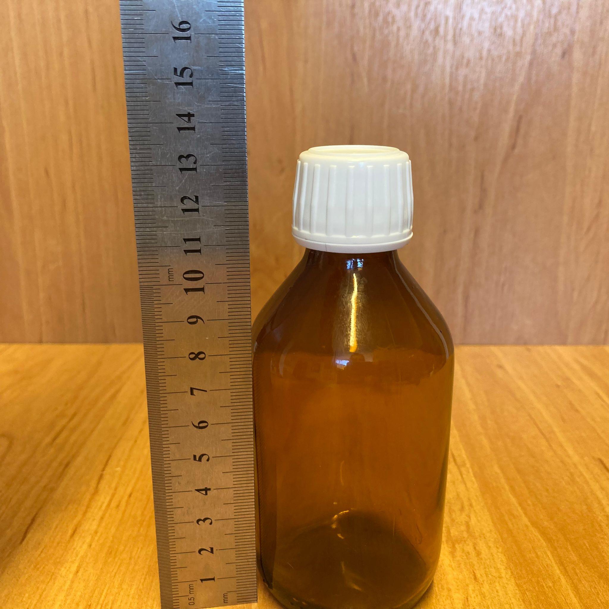 200 CC AMBER CAM ŞİŞE - BEYAZ KİLİTLİ PLASTİK KAPAKLI - 200 ML KAHVERENGİ BOŞ ŞURUP ŞİŞESİ