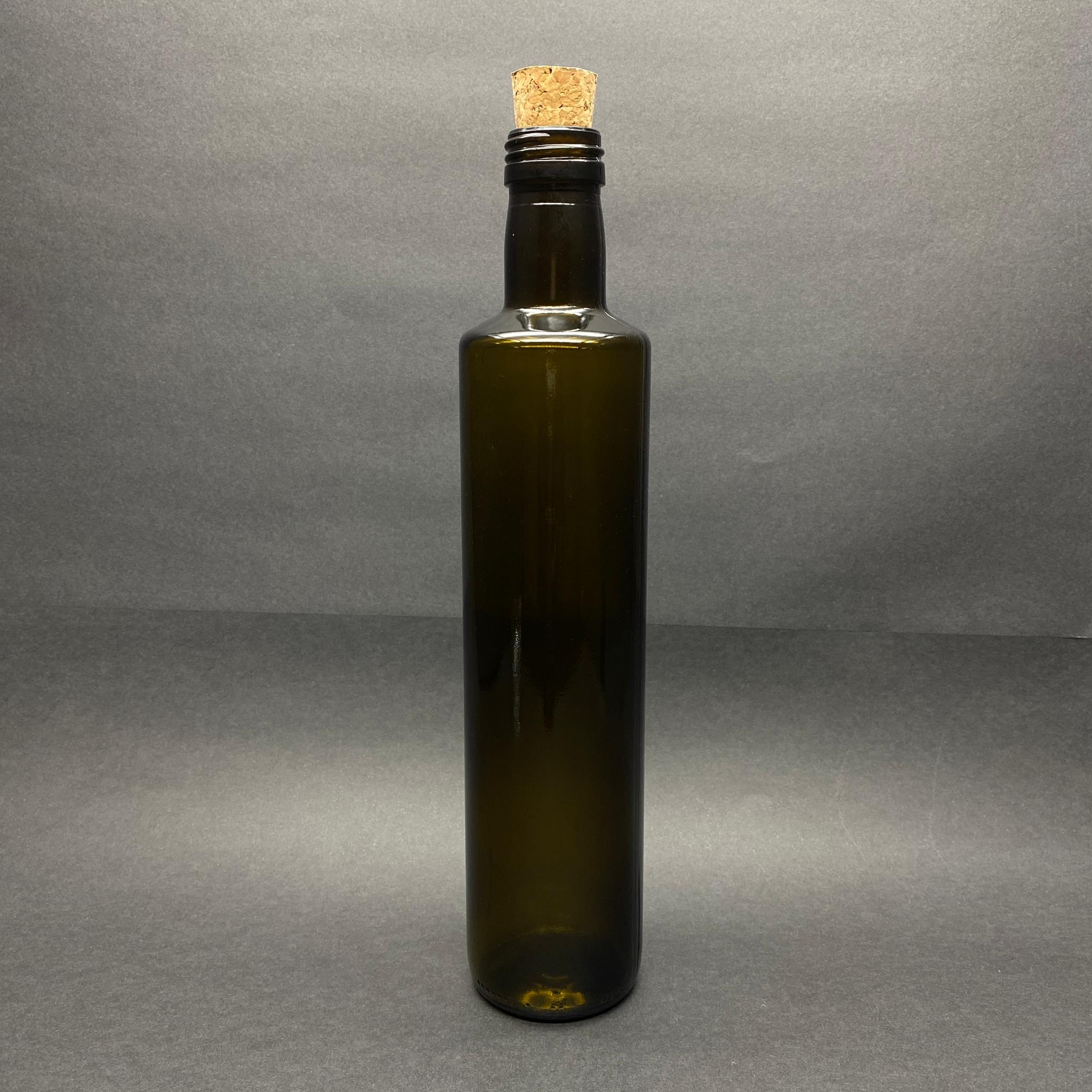 500 CC YEŞİL DORİKA CAM ŞİŞE - MANTAR TIPALI - 500 ML DORİKA YAĞ ŞİŞESİ - SİRKE ŞİŞESİ