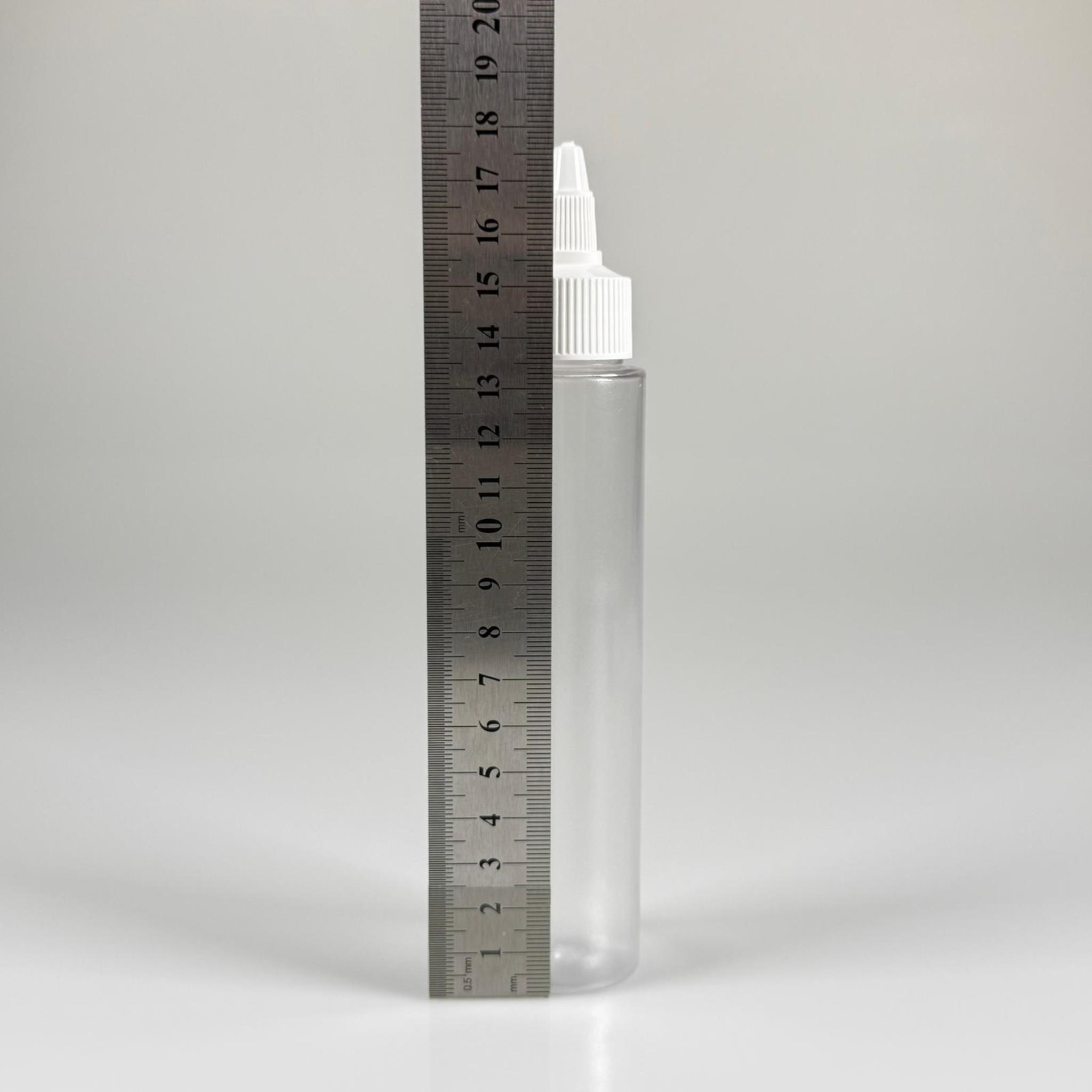 100 CC UZUN SİLİNDİR BUĞULU PET ŞİŞE (24 GR)  - BEYAZ TWİST SİVRİ ASANSÖR AKITICI KAPAKLI - 100 ML BİBERİYE SUYU, LAVANTA YAĞI, SAÇ SERUM, TONİK VB İÇİN PLASTİK KOZMETİK AMBALAJLARI