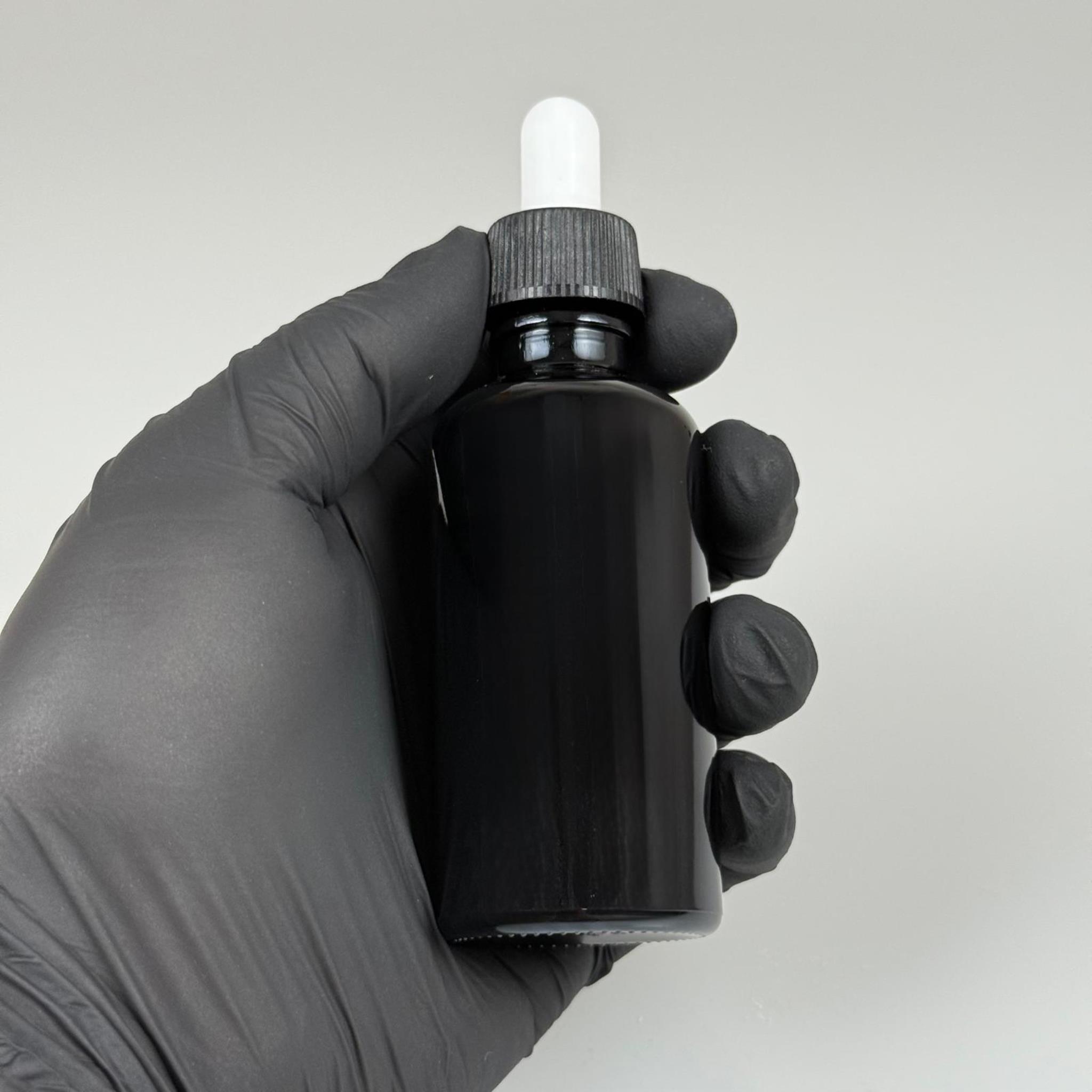 50 CC SİYAH CAM DAMLALIKLI ŞİŞE - BEYAZ EMZİK - SİYAH PLASTİK KAPAK - 50 ML SİYAH CAM DAMLALIKLI ŞİŞE