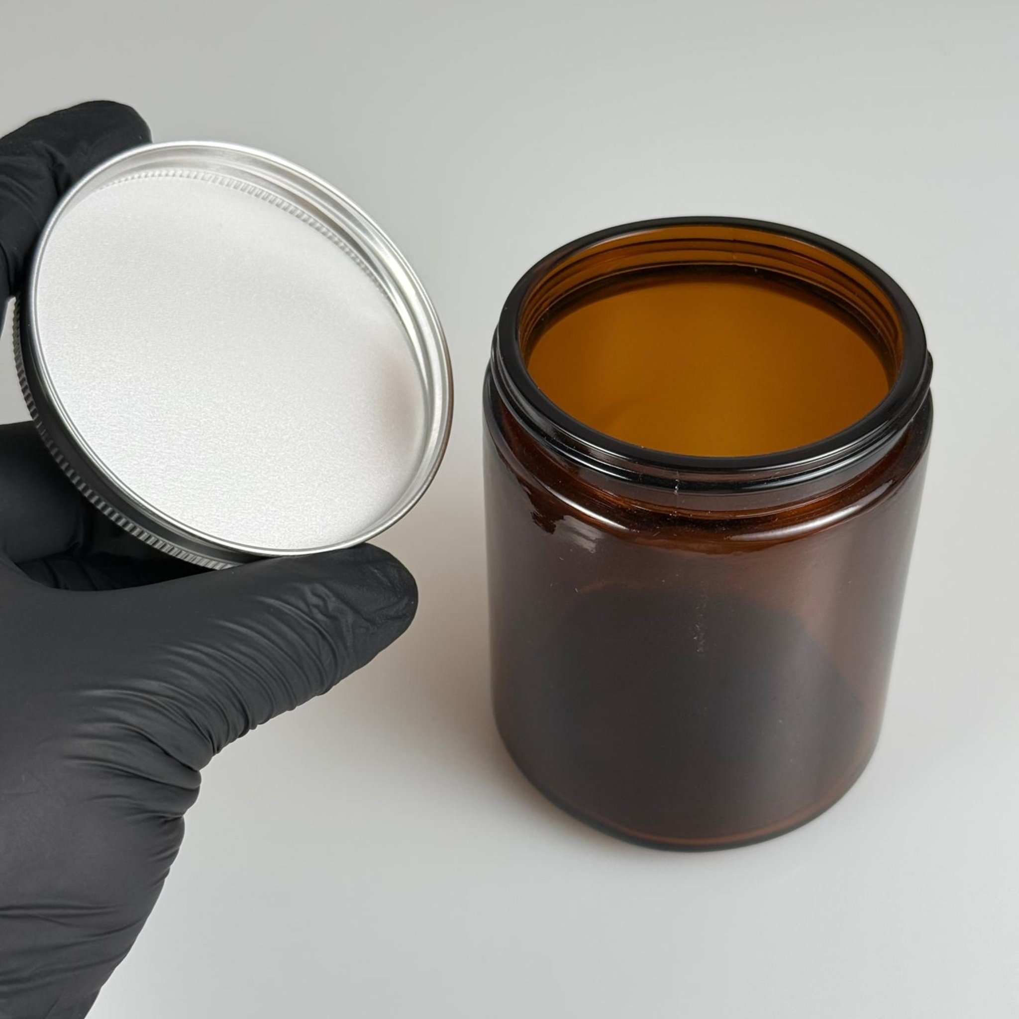 270 CC CAM AMBER MUM KAVANOZU - KÖPÜK CONTALI SIZDIRMAZ GÜMÜŞ METAL KAPAKLI  - 270 ML KAHVERENGİ KREM KAVANOZU - AMBER MUM KAVANOZLARI - MEDİKAL KAVANOZ - ORJİNAL AMBER (BOYAMA DEĞİL)