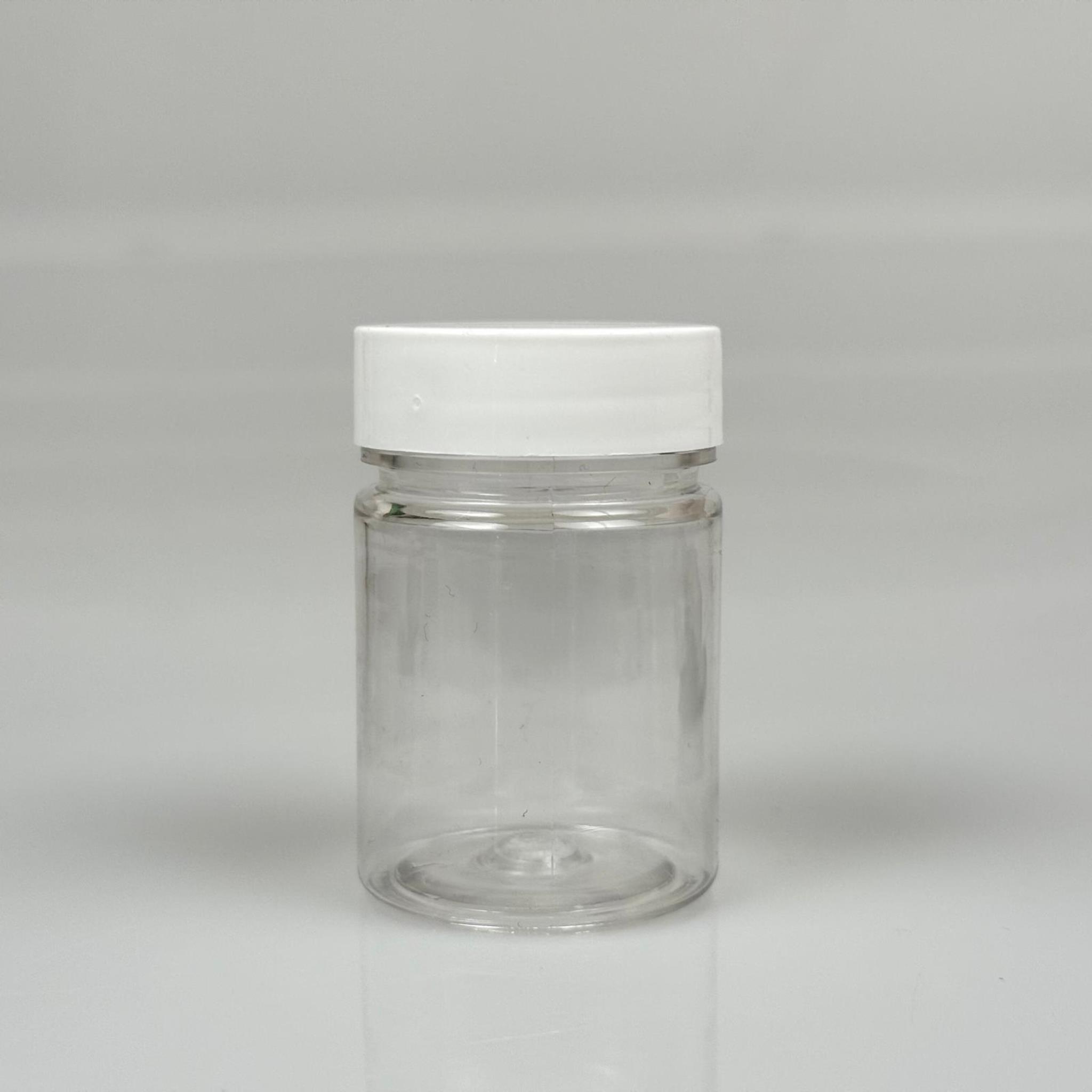 50 CC PET ŞİŞE GENİŞ AĞIZLI  - BEYAZ KAPAKLI  - 50 ML PLASTİK NUMUNE KAVANOZU, MİNİ TABLET KAVANOZU