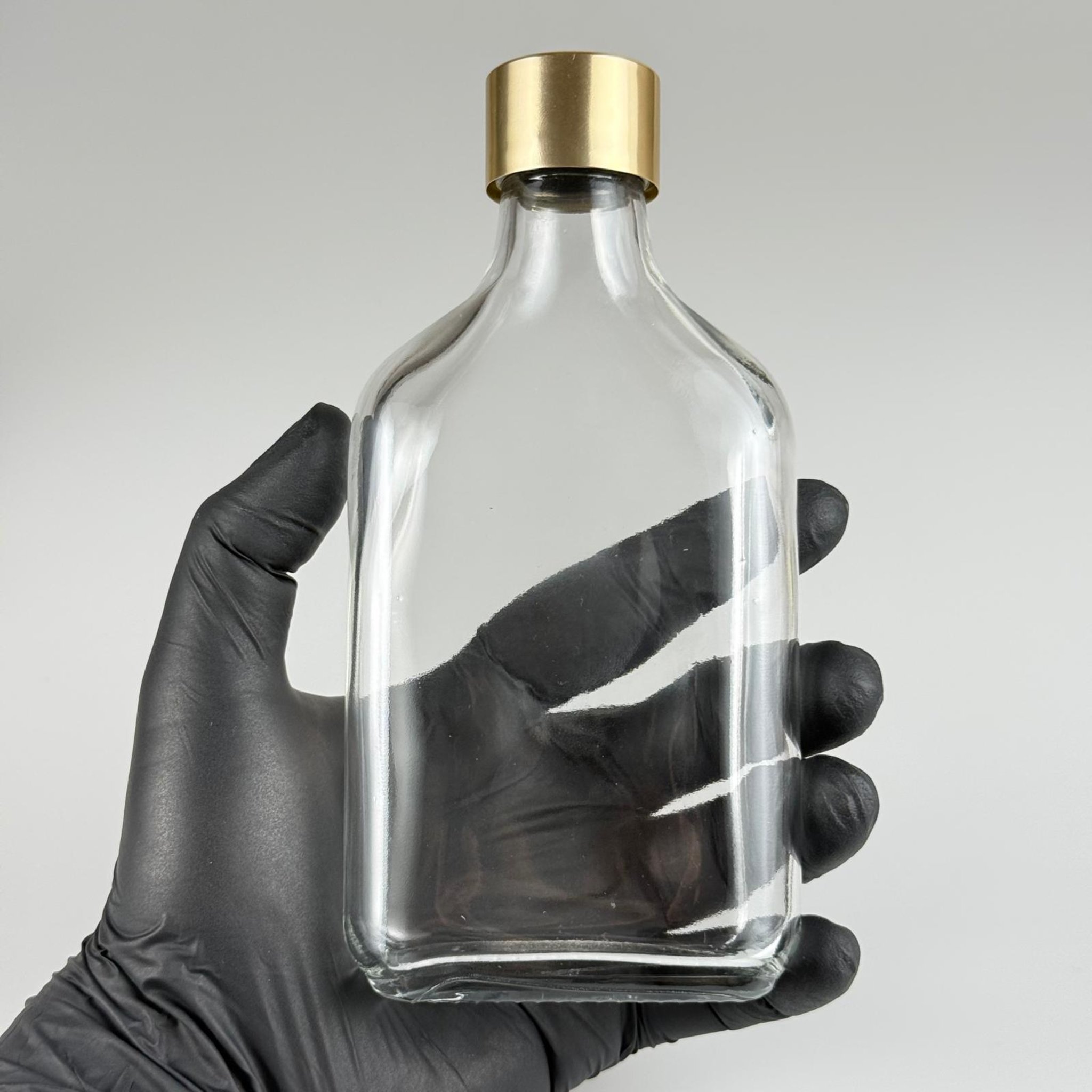 200 CC YASSI CAM COLD BREW ŞİŞE - SOĞUK KAHVE ŞİŞESİ -  ALÜMİNYUM KAPLAMALI GOLD KAPAKLI + KÖR TIPALI TAKIM - 200 ML CAM ŞİŞE