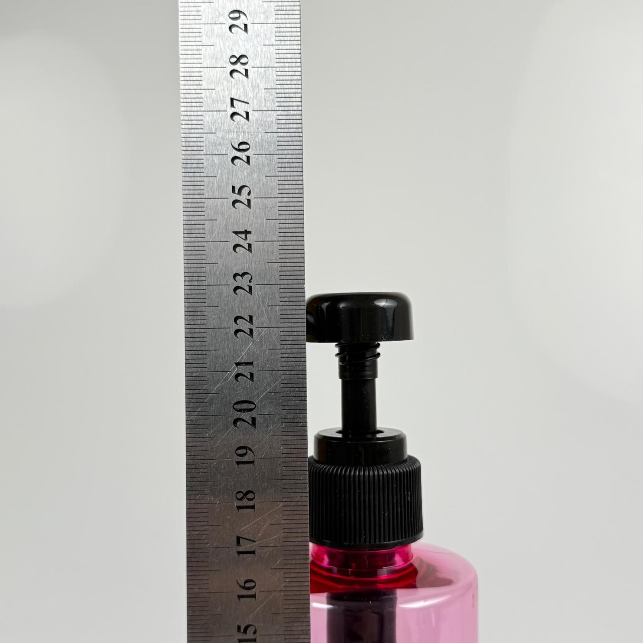 400 CC PET PEMBE SİLİNDİR MODEL ŞİŞE - SİYAH DOZAJ POMPALI (HER BASMADA 4 CC SIVI ATAR)  - 400 ML POMPALI ŞİŞE - ŞURUP, ŞAMPUAN, KREM GİBİ YOĞUN KIVAMLI SIVILARDA KULLANILIR