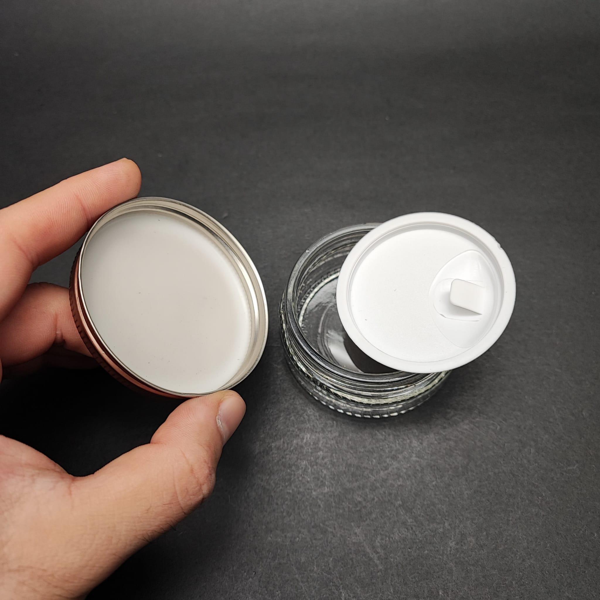 50 ML CAM KREM KAVANOZU + İÇ TIPA + BRONZ METAL KAPAK - 50 CC PAŞABAHÇE KREM KAVANOZLARI
