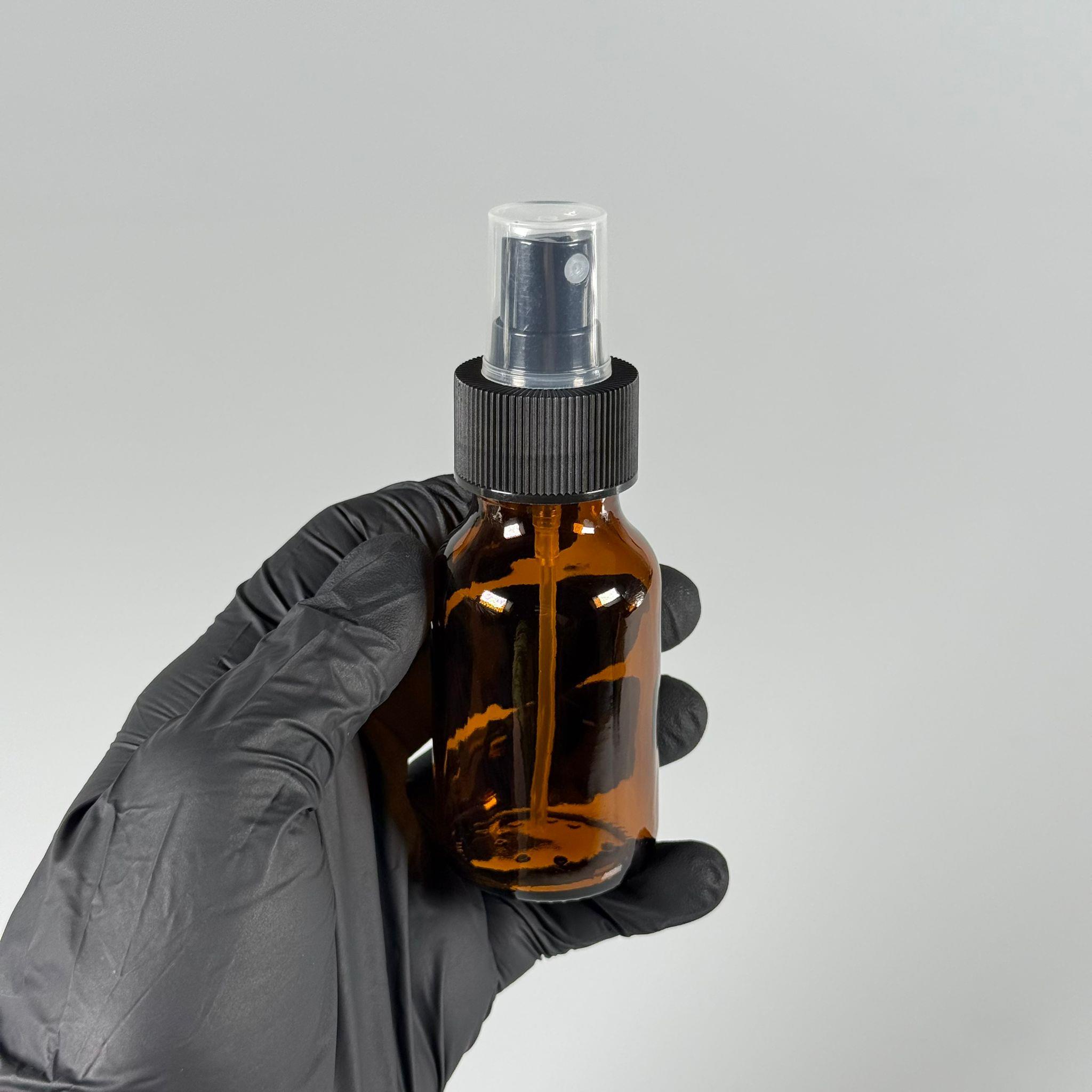 50 CC AMBER SİYAH SPREY BAŞLIKLI CAM ŞİŞE - 50 ML KAHVERENGİ FISFIS KAPAKLI ŞİŞE