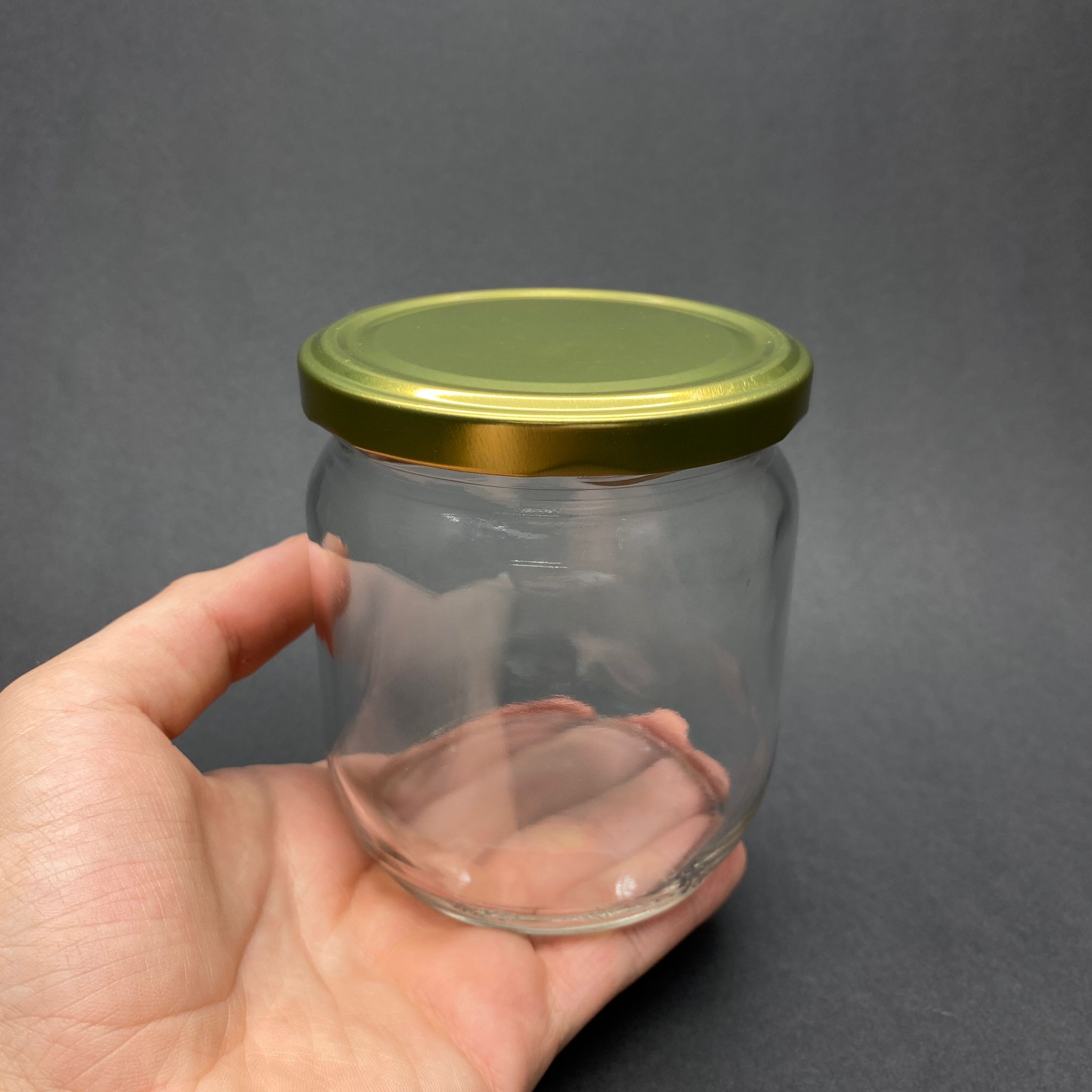 425 CC CAM KAVANOZ - GOLD METAL KAPAKLI - 425 ML CAM KAVANOZ - KONSERVE KAVANOZU