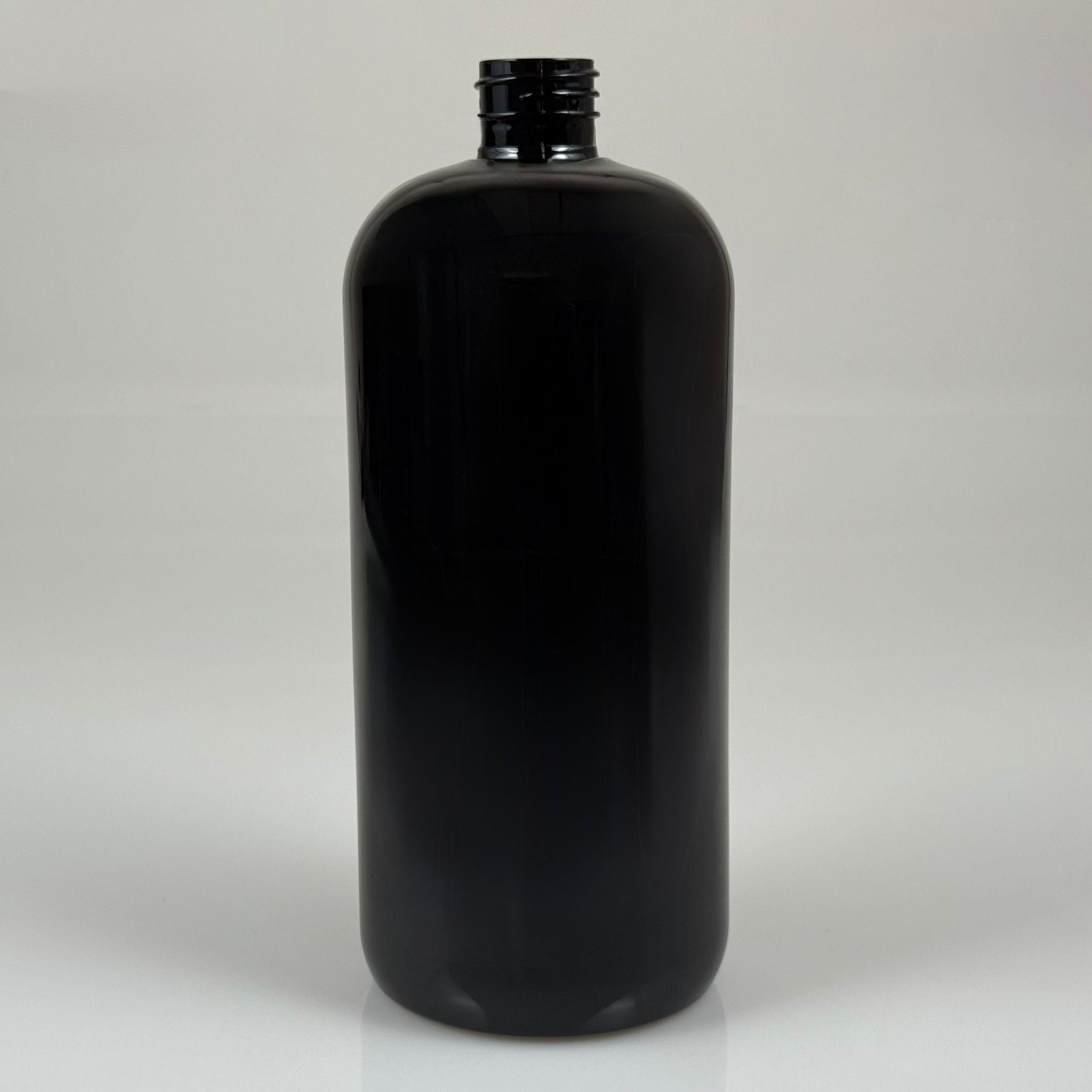 1000 CC SİYAH SERT PET ŞİŞE KAPAKSIZ (28 AĞIZ) - KALIN (45 GR) - 1 LT SİYAH PLASTİK ŞİŞE