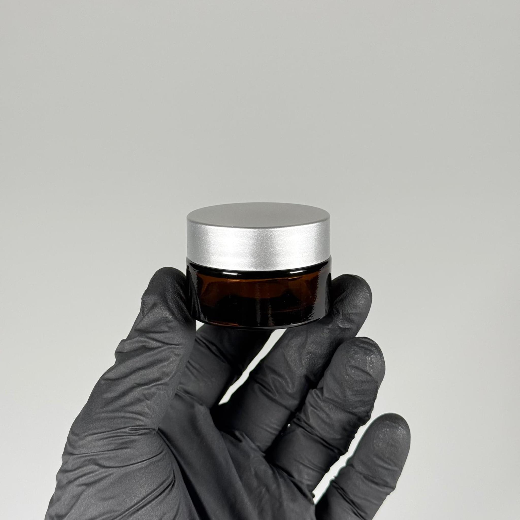 20 CC CAM AMBER KREM KAVANOZU - GÜMÜŞ KAPAKLI İÇ CONTALI - 20 ML KAHVERENGİ KREM KAVANOZU - AMBER MUM KAVANOZU