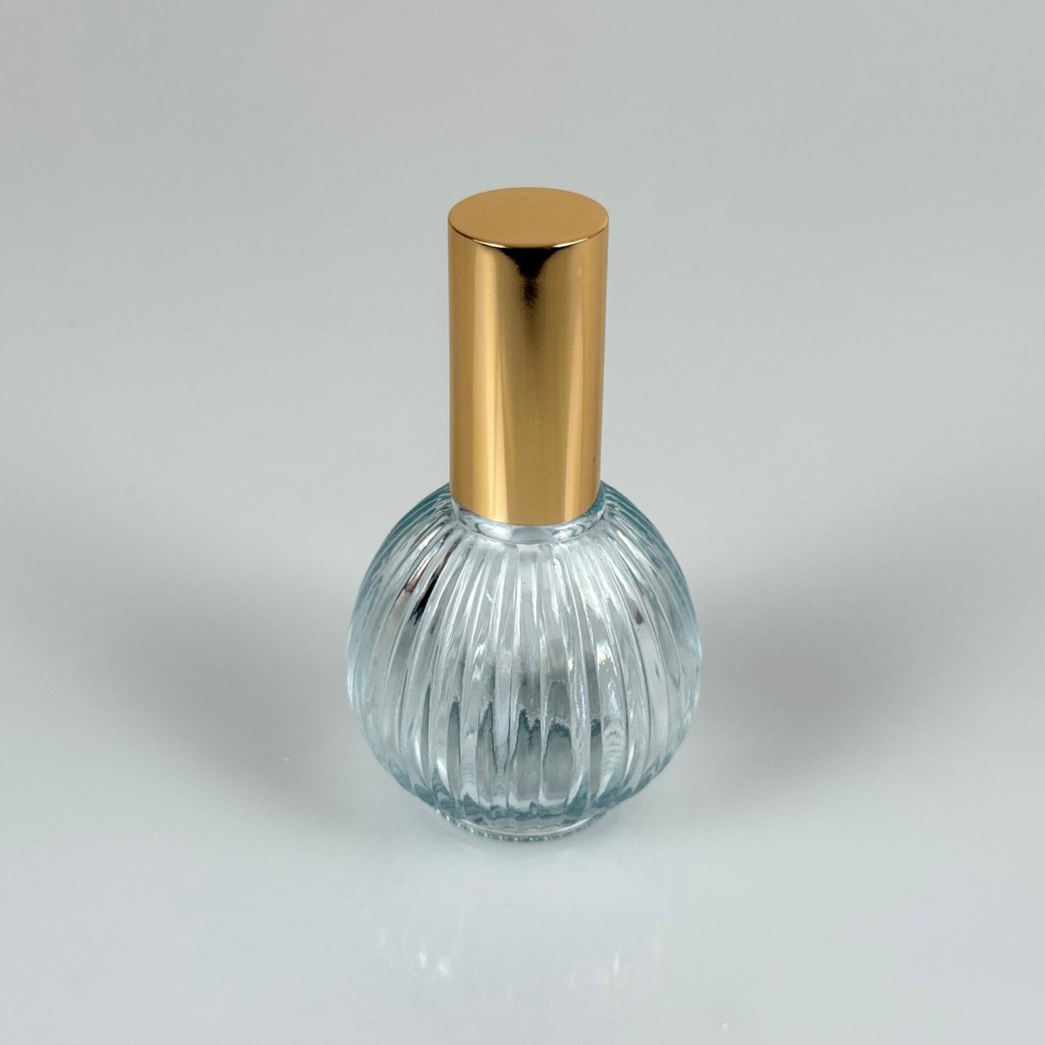 50 CC ÇİZGİLİ TOP CAM ŞİŞE + GOLD SPREY FISFIS - 50 ML HEDİYELİK CAM KOLONYA ŞİŞESİ - PARFÜM ESANS ŞİŞESİ - DÜĞÜN, NİŞAN, SÖZ, KINA, CENAZE, PROMOSYON, PARFÜM İÇİN HEDİYELİK KOLONYA ŞİŞELERİ