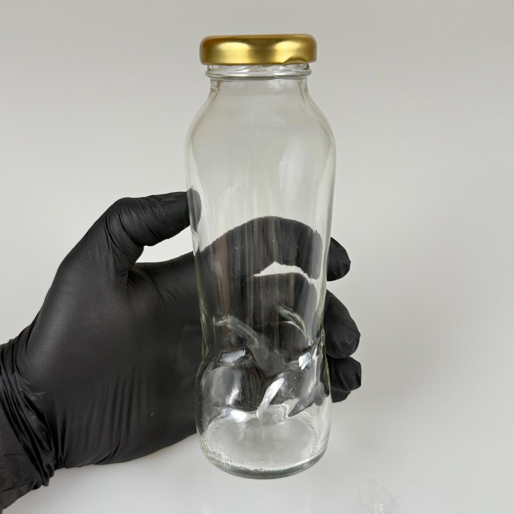 250 CC PAŞABAHÇE CAM MEYVE SUYU ŞİŞESİ - GOLD METAL KAPAKLI - 250 ML CAM ŞİŞE - KONSERVEYE UYGUN