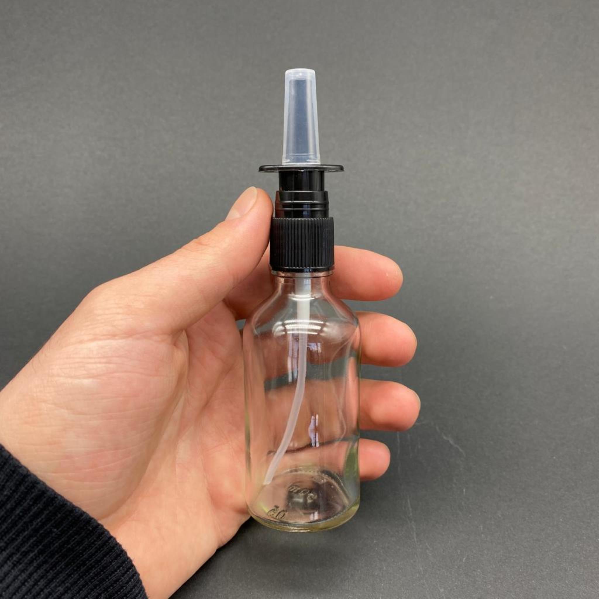50 CC CAM ŞİŞE - SİYAH NAZAL BURUN SPREYLİ TAKIM - 50 ML BURUN SPREYLİ CAM ŞİŞE