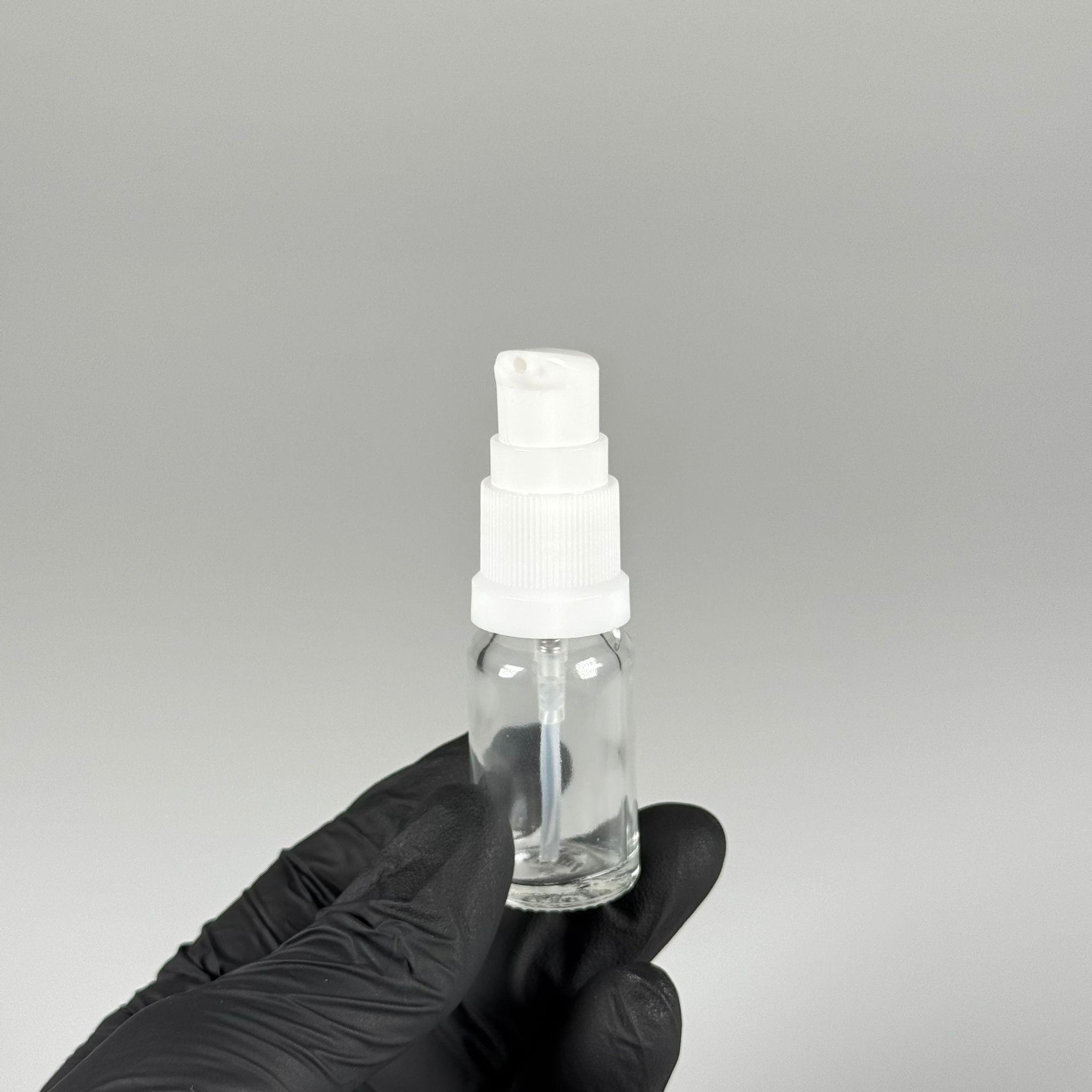 10 CC ŞEFFAF CAM ŞİŞE - SIZDIRMAZ ETEKLİ BEYAZ LOSYON POMPALI TAKIM - 10 ML LOSYON ŞİŞESİ - YAĞ, KREM GİBİ YOĞUN KIVAMLI SIVILAR İÇİN CAM AMBALAJ