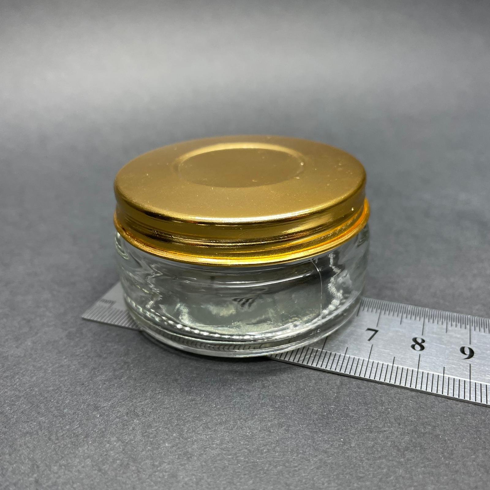 50 CC CAM KREM KAVANOZU - KOYU GOLD METAL KAPAKLI - 50 ML CAM PAŞABAHÇE KREM KAVANOZU