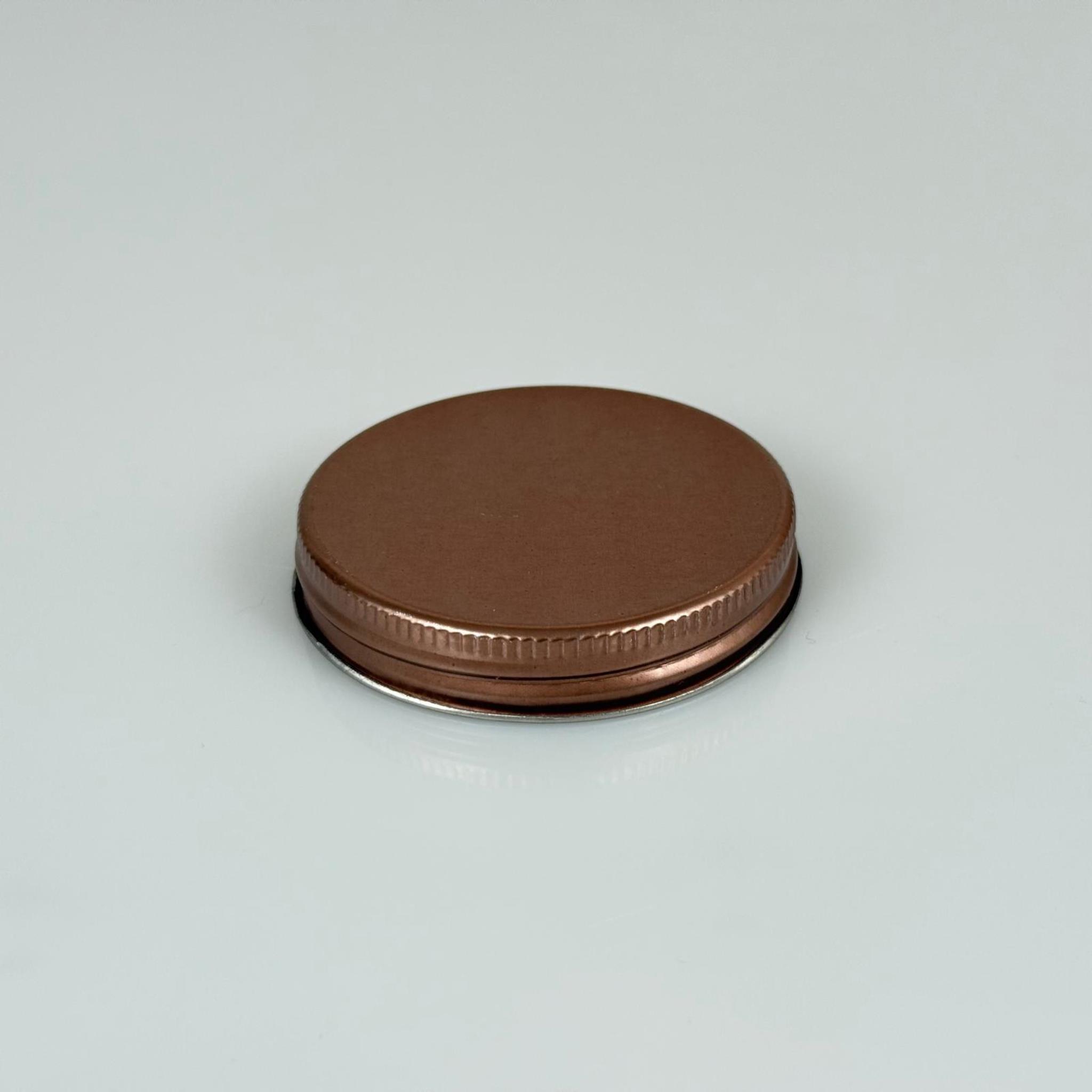 57 MM VİDALI BRONZ METAL KAPAK (ŞİŞECAM 50 CC CAM KREM KAVANOZU KAPAĞI)