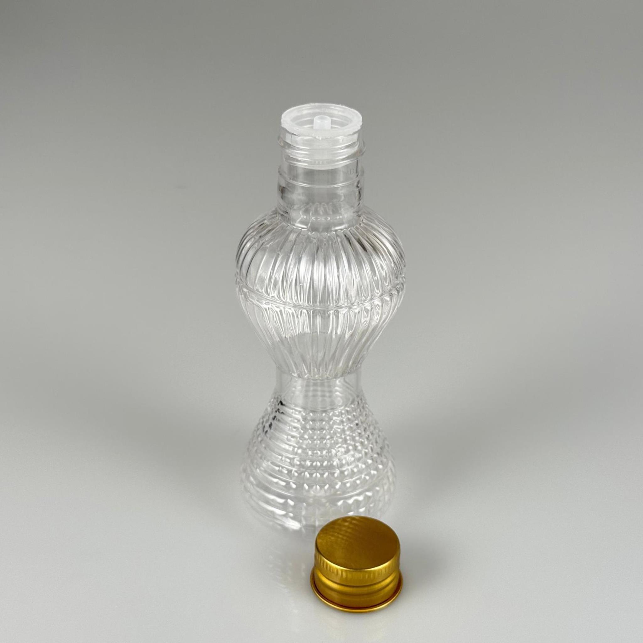 100 CC PIRLANTA CAMPET ŞİŞE (24 AĞIZ) + KÖPÜK CONTALI GOLD METAL ALÜMİNYUM KAPAK + KOLONYA TIPALI TAKIM - 100 ML KAPAKLI CAMPET PLASTİK ŞİŞELER