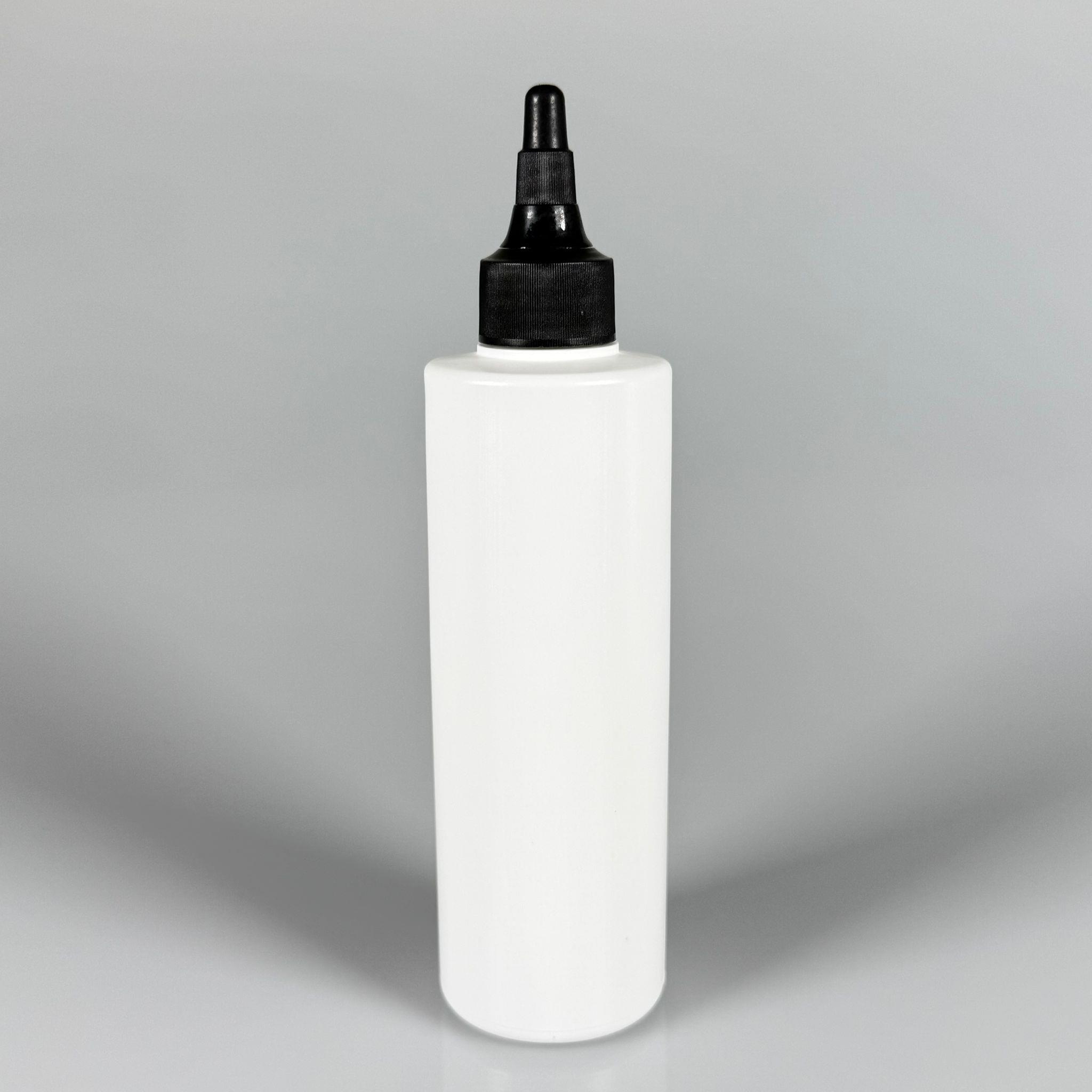 200 CC (SİLME 250 CC) BEYAZ SİLİNDİR MODEL MAT SERT POLİETİLEN ŞİŞE - SİYAH AKITICI SİVRİ ASANSÖR KAPAKLI - 200 ML BEYAZ PLASTİK ŞİŞE