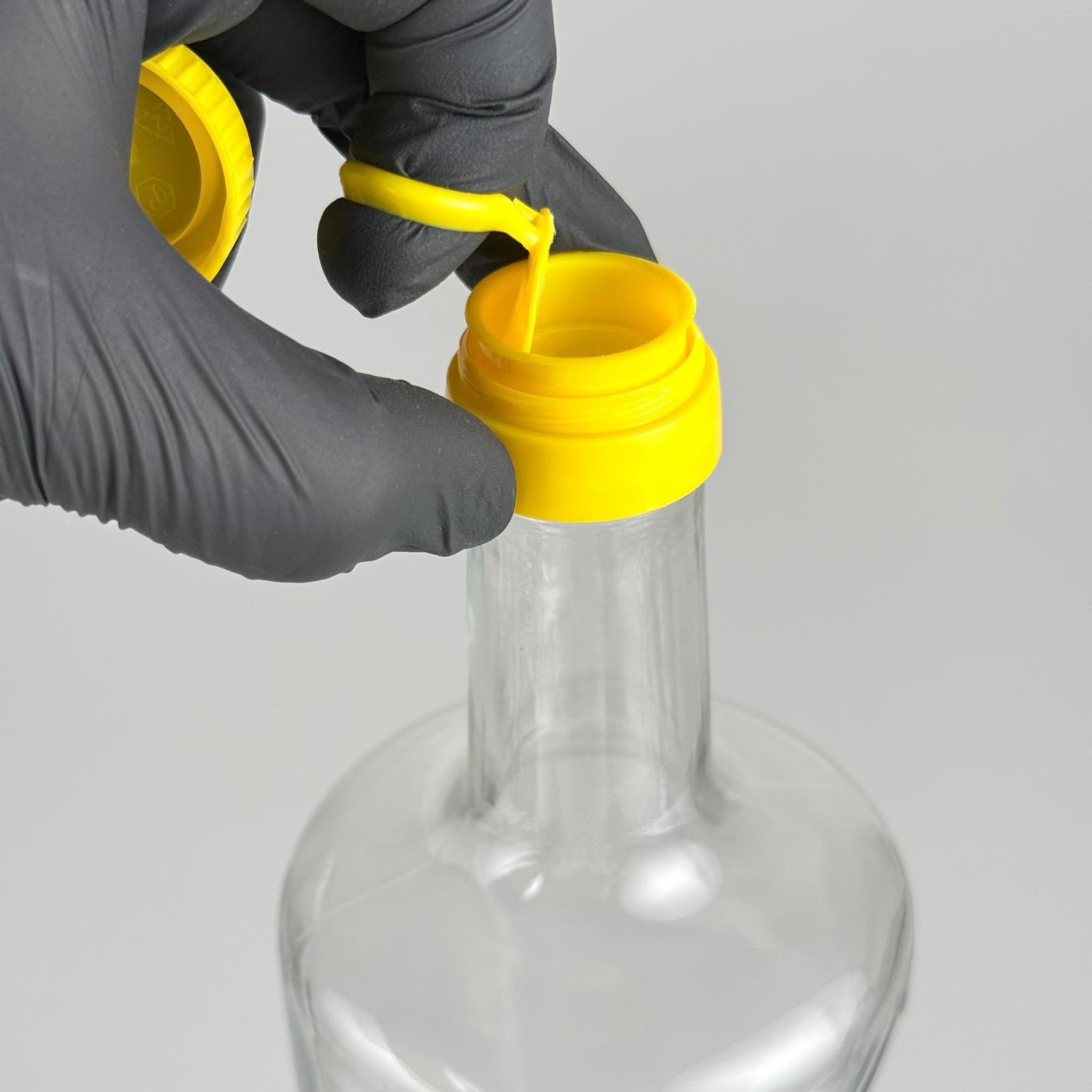 1000 CC DESENLİ DORİKA ŞEFFAF CAM ŞİŞE + SARI ÇAKMA KAPAKLI TAKIM - 1000 ML MANTAR TIPALI ÇAKMA AĞIZ  CAM ŞİŞE