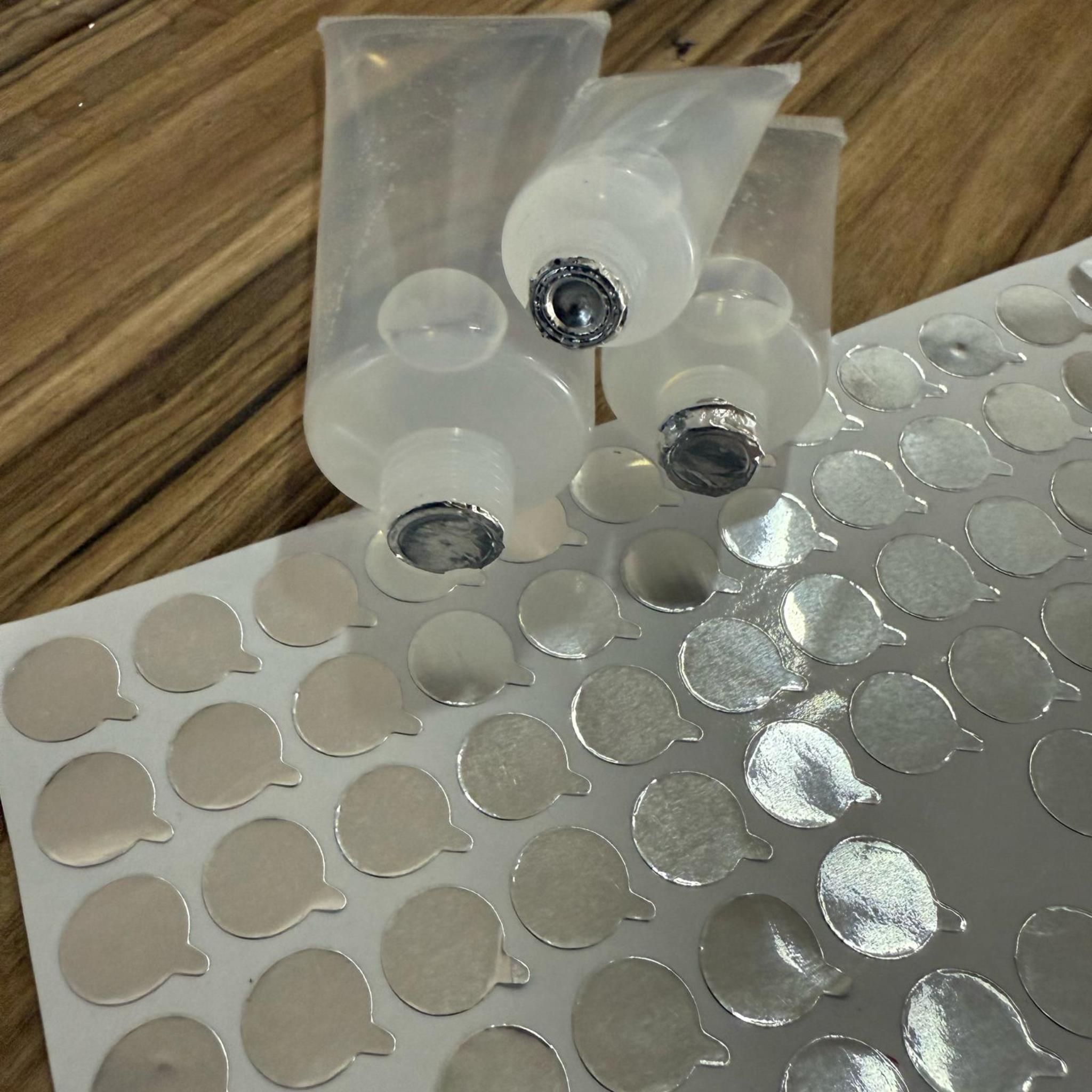 MERHEM TÜPÜ İÇİN SIZDIRMAZ ALÜMİNYUM FOLYO  - ELLE MANÜEL YAPIŞIR 11,8 MM (5 CC DEN 100 CC YE KADAR UYAR, 250 CC YE UFAK GELİR)