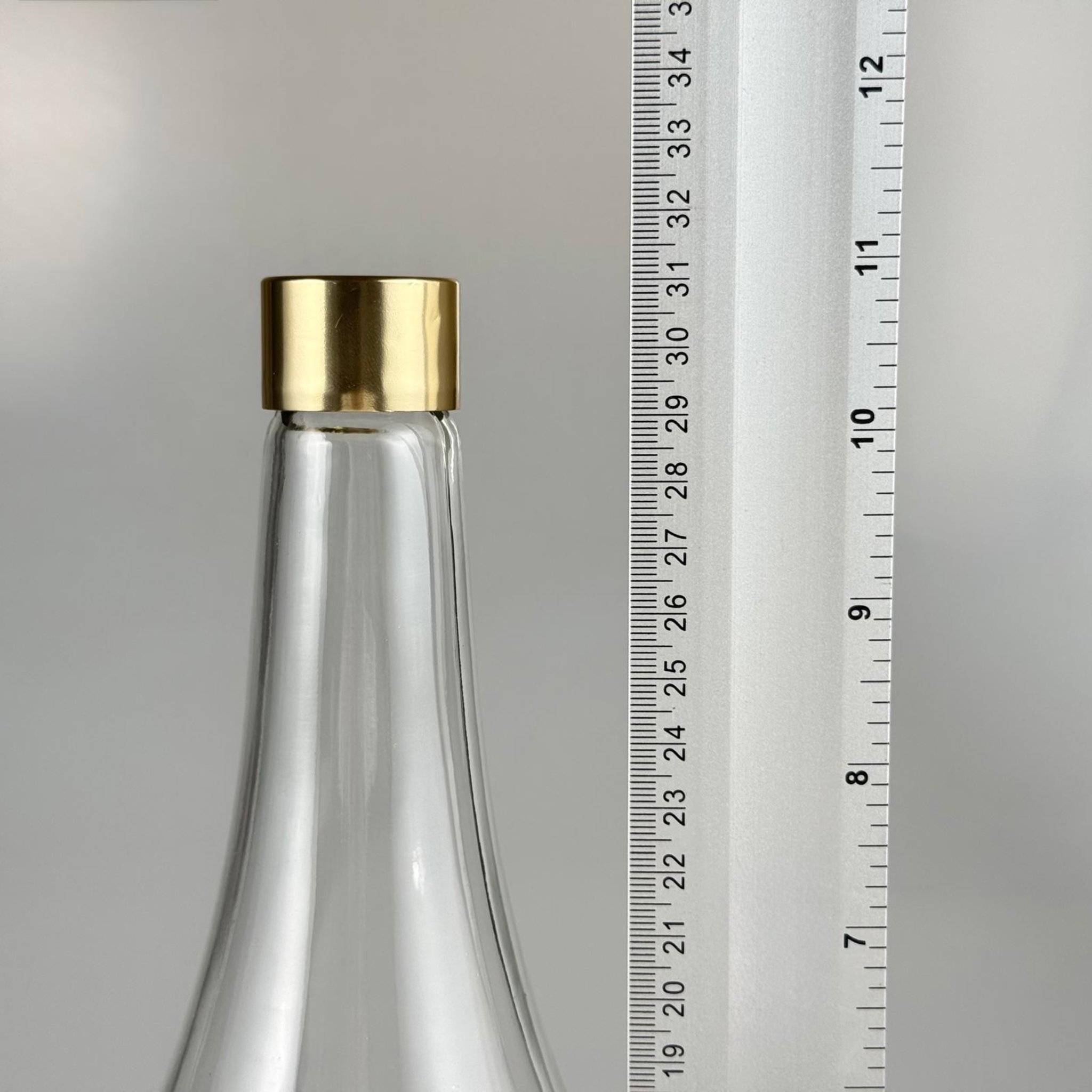 1000 CC ŞEFFAF CAM ŞERBET ŞİŞESİ + ALÜMİNYUM KAPLAMALI GOLD KAPAKLI + KÖR TIPALI TAKIM - 1000 ML CAM ŞİŞE