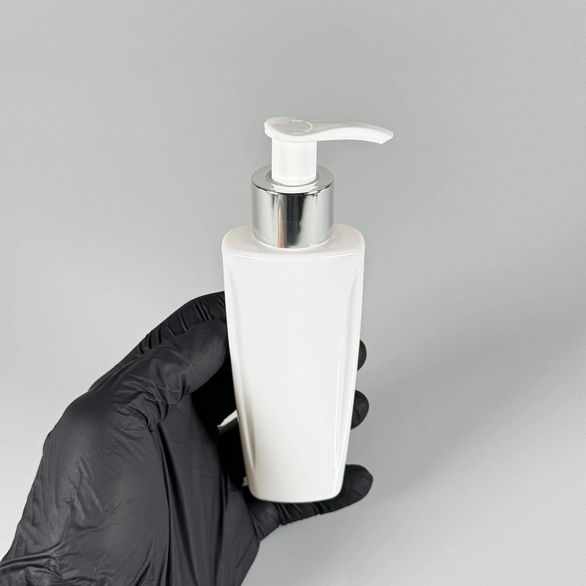 100 CC BEYAZ SERT PET ŞİŞE (LOREAL PARİS MODEL) GÜMÜŞ POMPALI - 100 ML KOZMETİK PET ŞİŞE