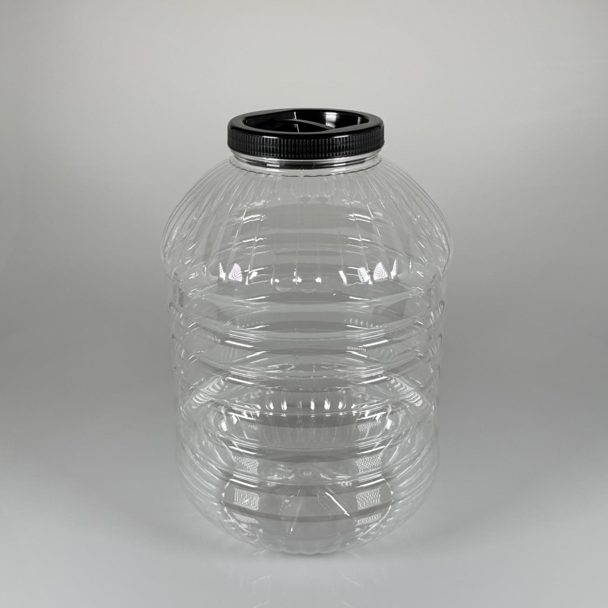 10 LİTRE PET KAVANOZ  - SİYAH KAPAKLI - PLASTİK KAVANOZ - 10 LT PET BİDON - 10000 CC BÜYÜK YUVARLAK KAVANOZ 110 MM AĞIZ- TURŞU, ZEYTİN VB İÇİN BOŞ PLASTİK BİDONLARI