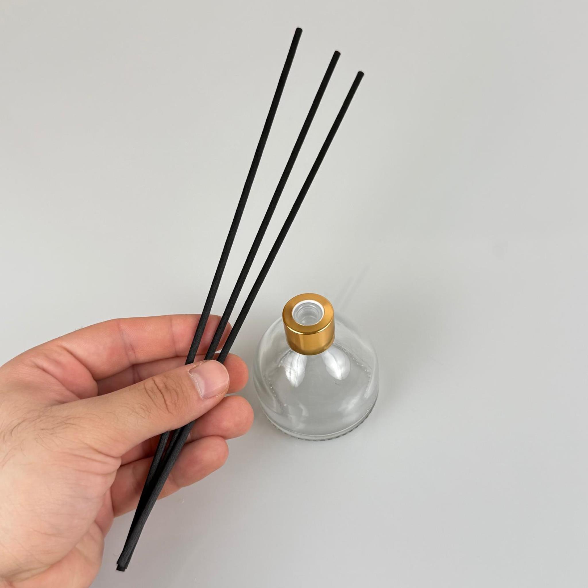 KUBBE MODEL CAM BAMBU ODA KOKUSU ŞİŞESİ + METAL GOLD KAPAK + TIPA + 3 ADET FİBER BAMBU ÇUBUK - 50 ML SET TAKIM - HEDİYELİK PROMOSYON DİFFUSER ŞİŞELERİ
